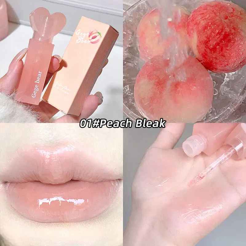 Lip balm with packaging, applied on lips, and close-up of product texture.