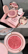 Pink blush on a black background