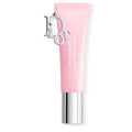 Pink lip balm with silver cap on a white background