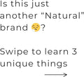 Promotional text with a question and a request to swipe for more information on a white background.