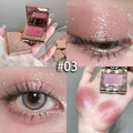 Eyeshadow with close-up shots of application on eyes and skin.