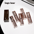 Set of Gege bear lipstick bottles on a white background