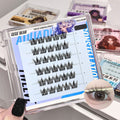 Set of false eyelashes in a display case with an inset showing an eye wearing the lashes.