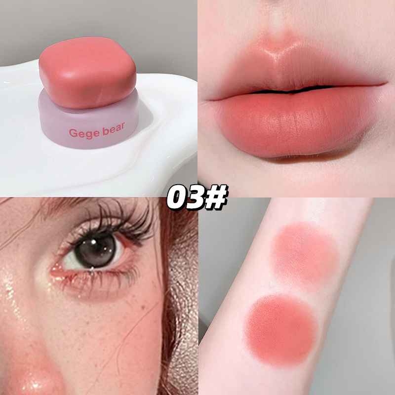 Collage of a pink blush with close-ups on lips, eyes, and skin.