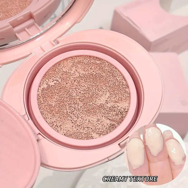 creamy matte makeup foundation dabbing with fingers 