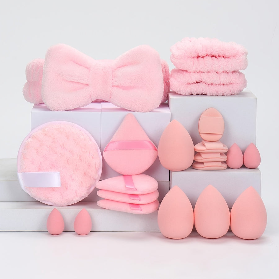 baby pink 20 pieces beauty blender set by gege bear on a white background 