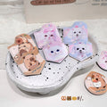 set of animal printed beauty blender on a spotty tray 