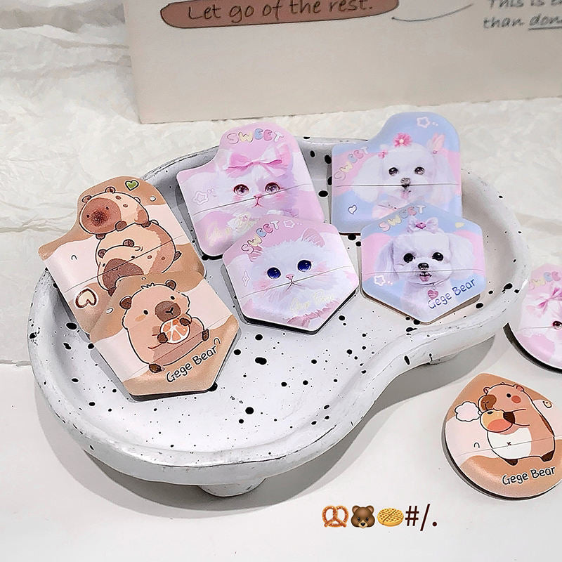 set of animal printed beauty blender on a spotty tray 