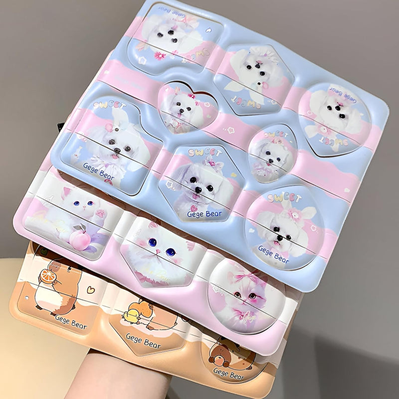 beauty blender powder puff set gege bear 8 piece heart circle hexagon sponge kapibala kitten dog design