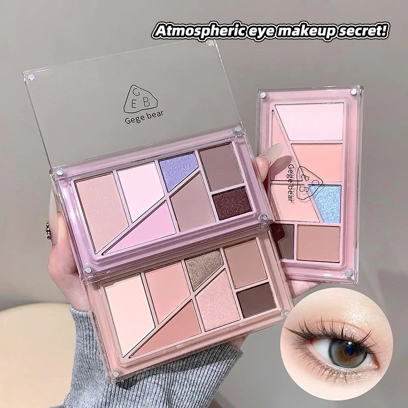 showing eyeshadow pigmentation of 3 gege bear palette best for professional and personal makeup