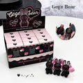 Gege Bear black rabbit water gloss lip glaze with packaging and accessories on a white background