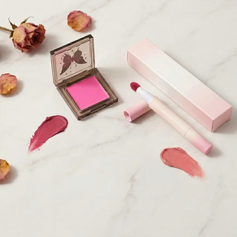 creamy blush and matte lipstick gege bear makeup combo in nepal 