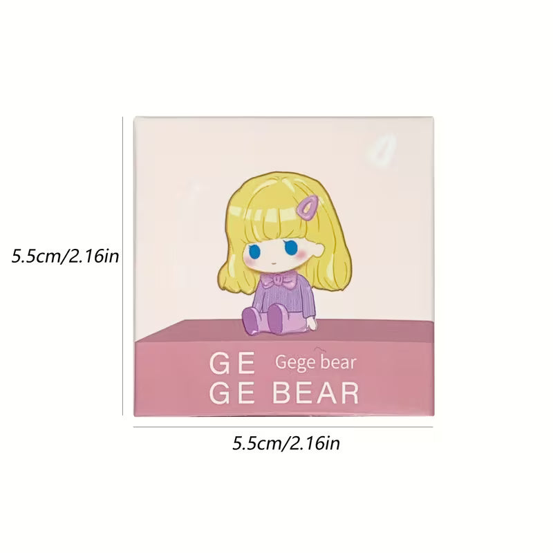 Small bear figurine in packaging with 'Gege Bear' branding and dimensions displayed.