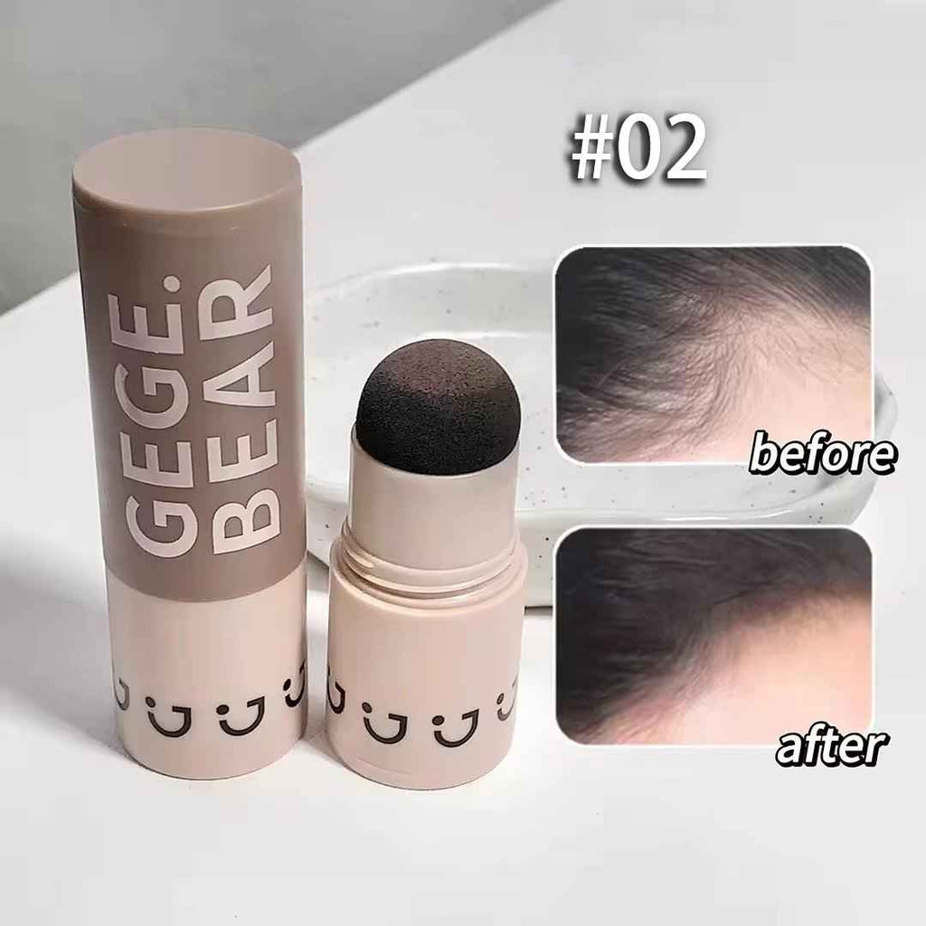 GEGE BEAR grey hair product with 'before' and 'after' hairline comparison on a white background