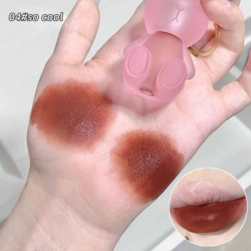gege bear bunny lipsticks pigmentation shown on the hand lipstick for gift 