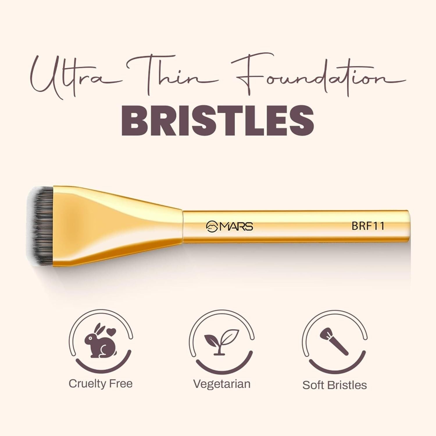 MARS makeup brush with ultra thin foundation bristles on a white background