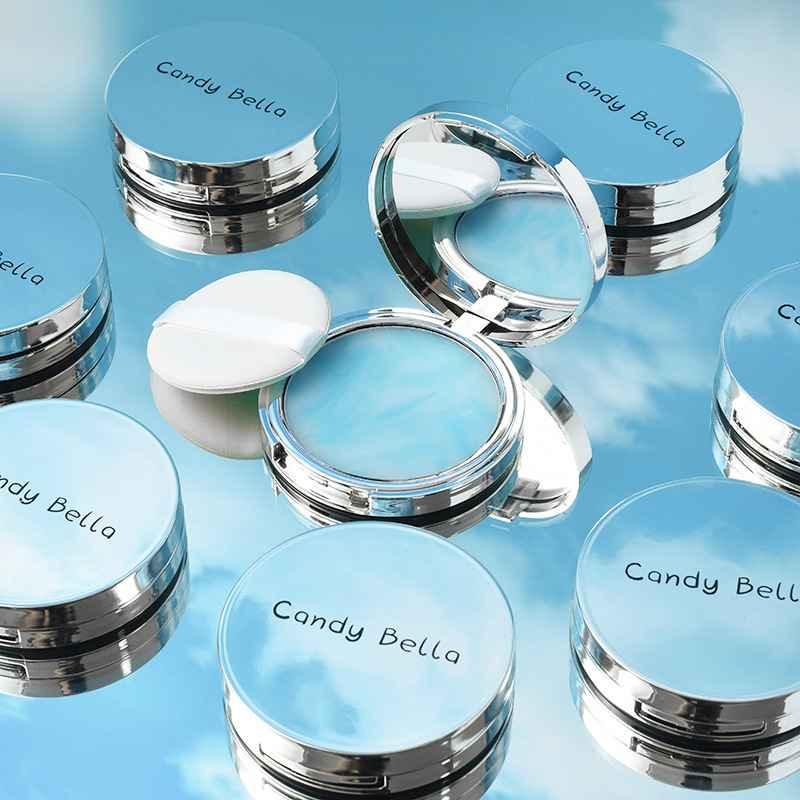 Multiple Candybella makeup compact  gel with mirrors on a blue background