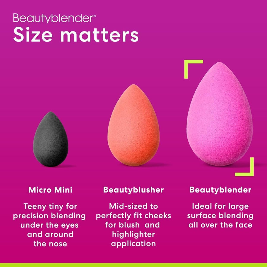 different sizes of beauty blender  showing importance of the size 