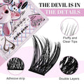 False eyelashes with packaging and details on a pink background