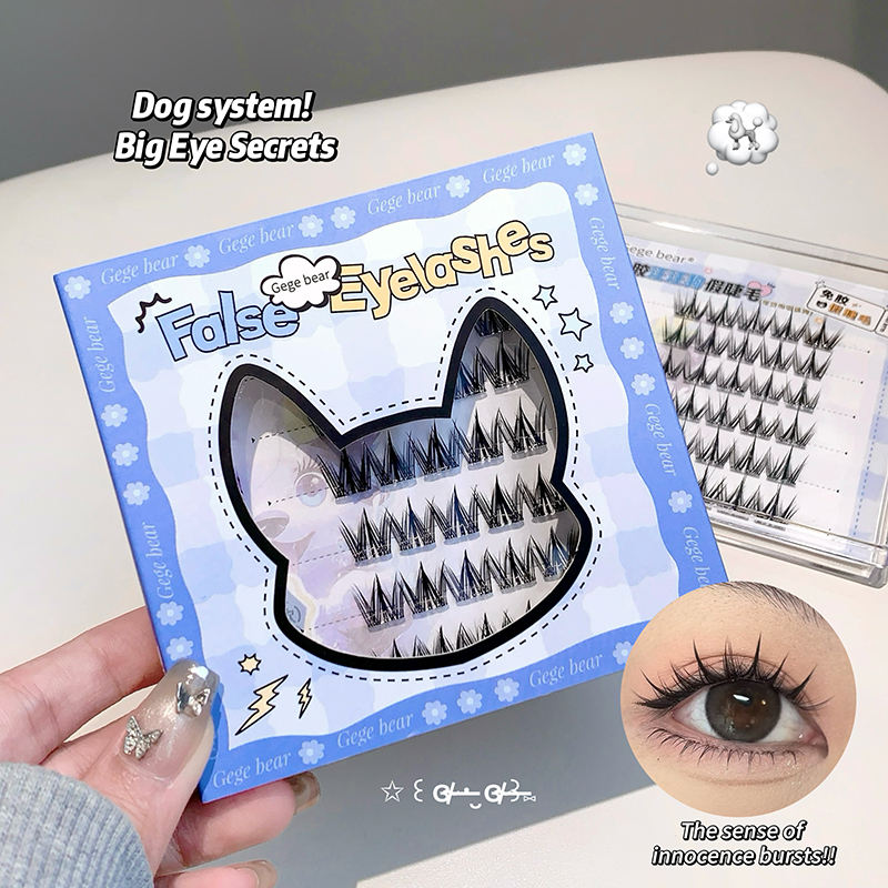 GEGE BEAR Glue-Free False Eyelashes Lash Root Free Natural Separate Reusable Long Lasting Secure Fit Comfortable Wear