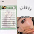 False eyelashes packaging with a sample on a white background