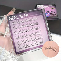 False eyelashes packaging with 'GEGE BEAR' branding on a gray background