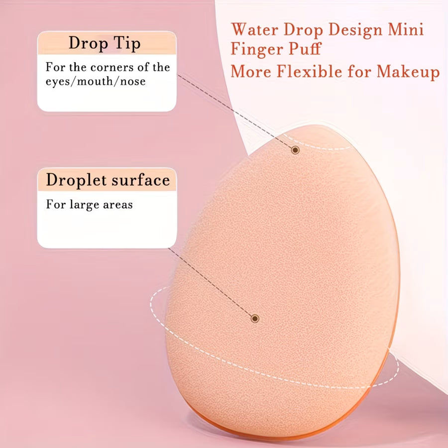 Mini finger puff with text on a pink background