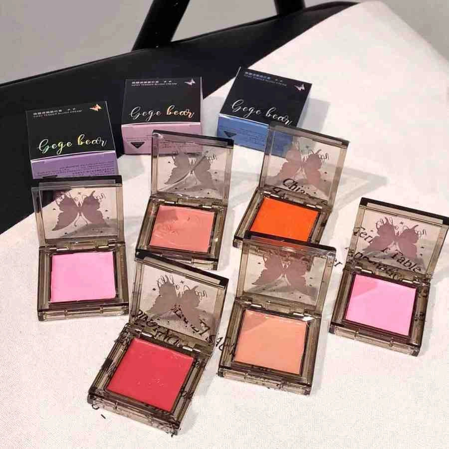 gege bear Makeup blushes with visible brand name on a white surface