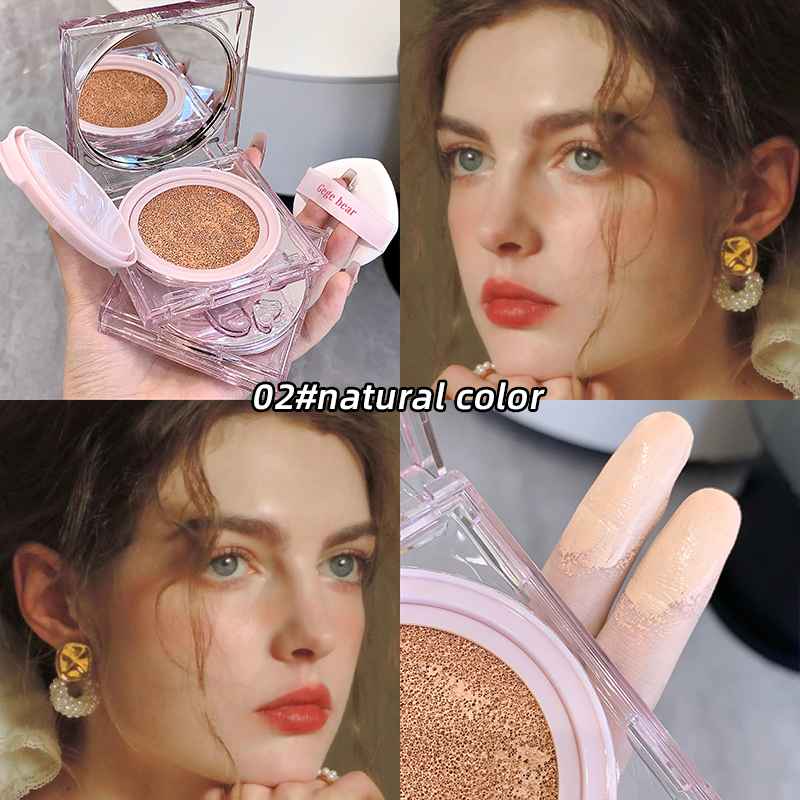 Gege Bear Air-Cushioned Liquid Matte Foundation – Waterproof, Full Coverage, FDA-Approved Formula | Luxury Design with Mirror & Cute Blending Puff (2 Shades Available