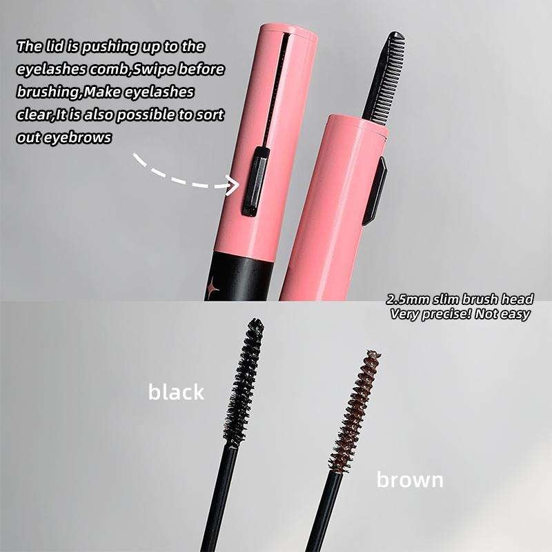 gege bear mascara's back brush closeup with descriptions and dimensions