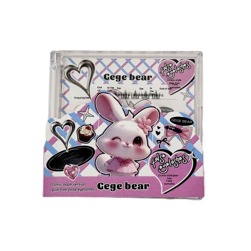 Gege Bear Bunny Fake Eyelashes, No Glue Required, Just stick-on and easy peel, Bold to Bridal Looks, Superb Finishing