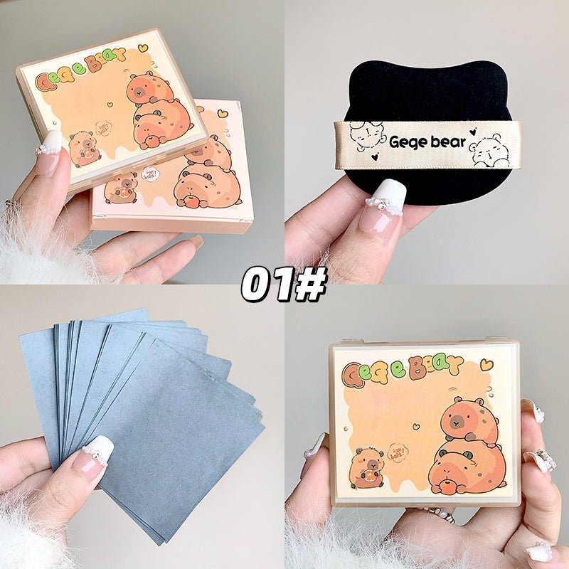 Orange face blotting sheets for oily skin Gege Bear oil absorbing matte paper