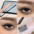black mascara on the hand and eyes if a model 