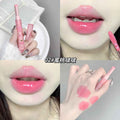 Collage of a pink lipstick with close-ups of lips and swatches.