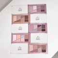 Set of makeup eyeshadow palettes with Gege bear branding on a white background best for gifting 
