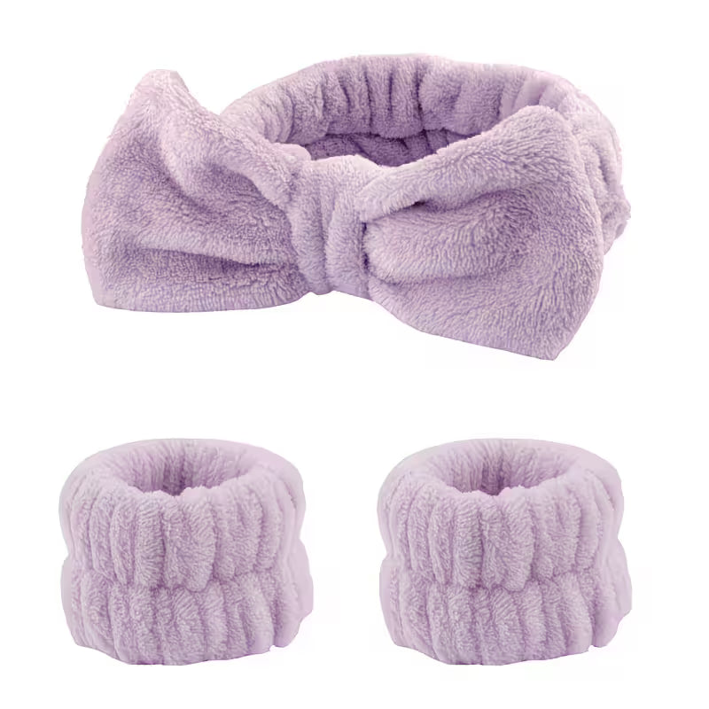 purple headband and wristbands on the white background 