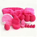hot pink beauty blender set of 20 on a whilte background 