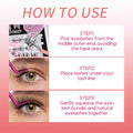 Instructions on how to use false eyelashes with a pink background