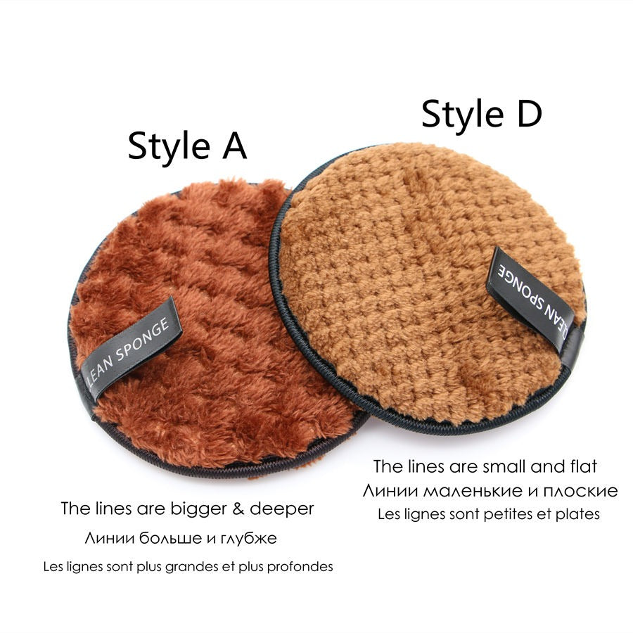 Two brown cleaning sponges labeled 'LEAN SPONGE' with text comparing line depth.