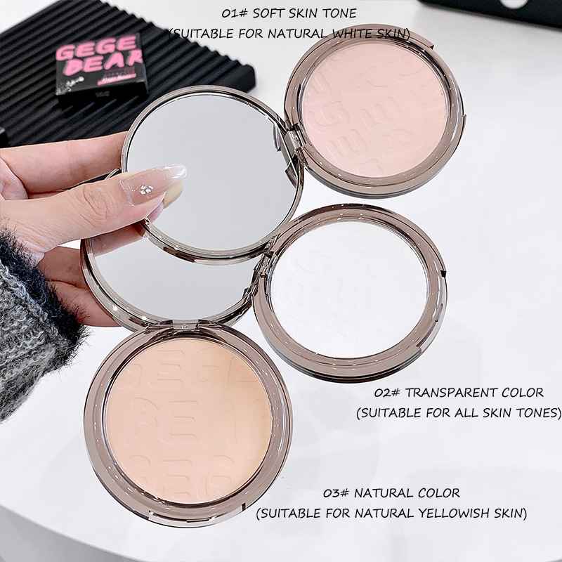 Gege Bear Oil-Control Compact Powder + Matte Setting Spray | FDA Approved | 12H Waterproof Blurring Finish | With Puff & Mirror