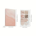dimension of matte eyeshadow palette showing height and width of packaging box and product 