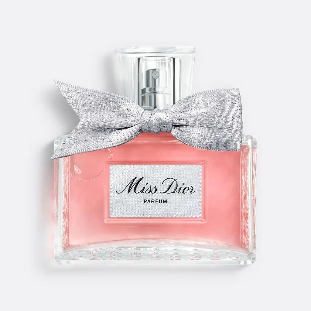 miss dior parfum on a white background 
