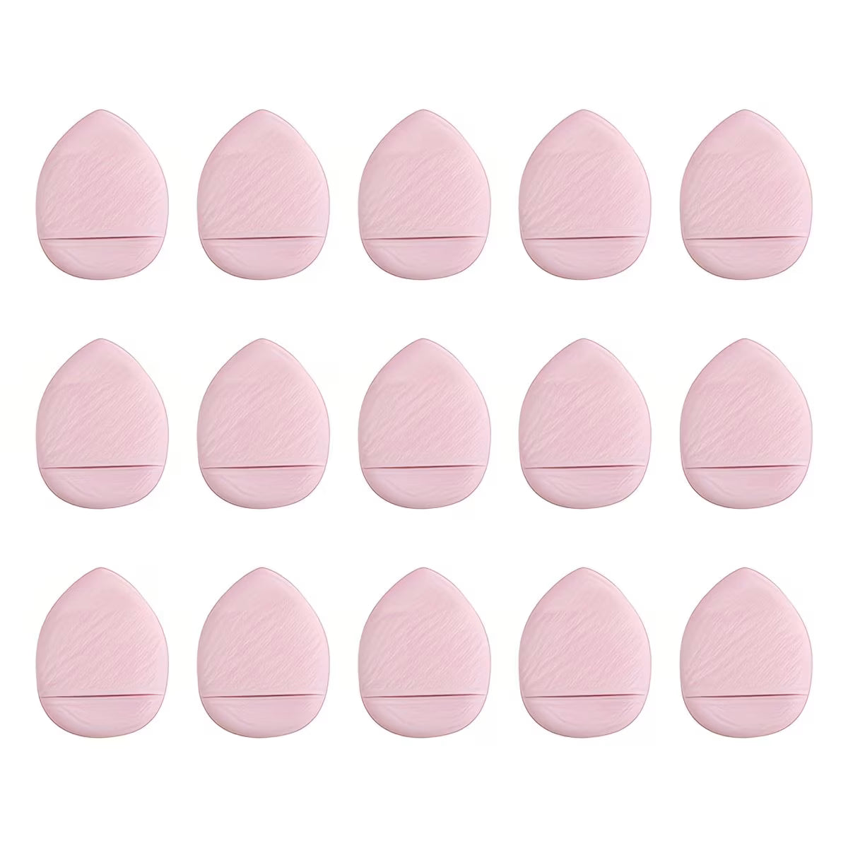 Set of pink finger makeup sponges on a white background