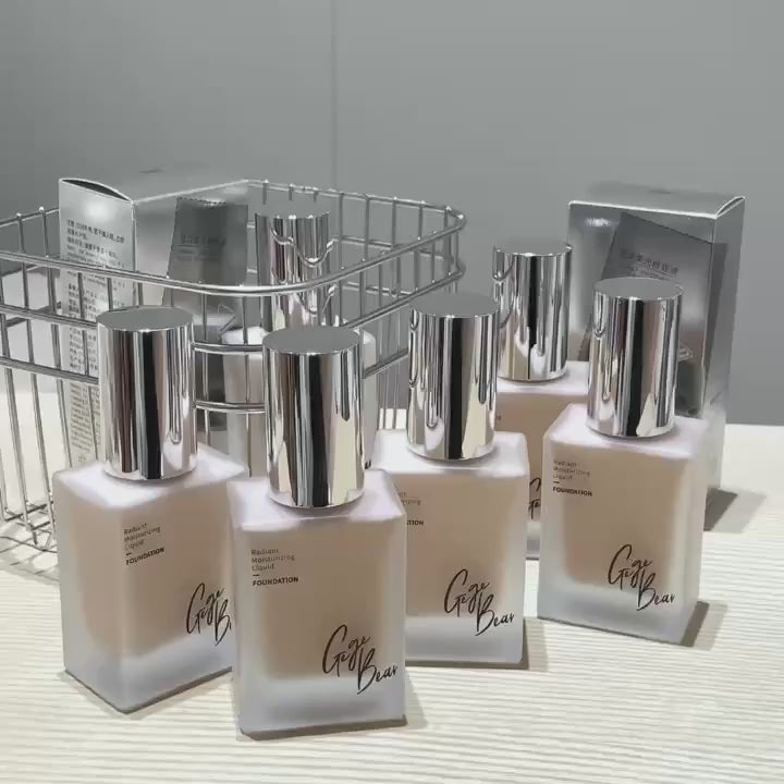 Gege Bear Moisturizing & Softening Liquid Foundation – Waterproof, Sweat-Proof Natural Makeup Cream for Light Beige Skin (Light to Medium Coverage)