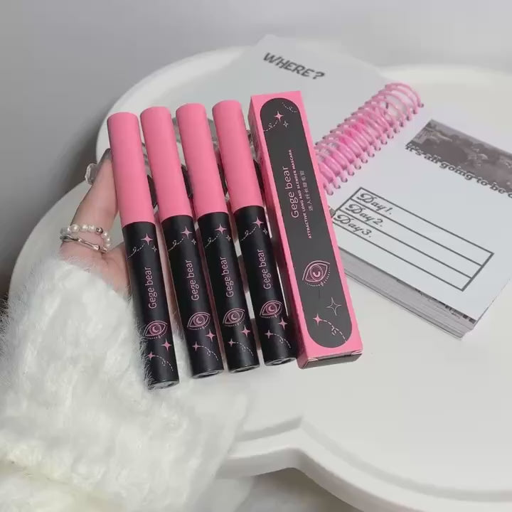 video of gege bear black mascara with back brush for eyebrow and lashes 