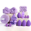 purple beauty blender sponge set with headband and cleaning pad gege bear