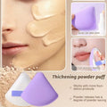 purple powder puff how to use instruction a triangular beauty blender 