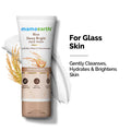 Mamaearth Rice Dewy Bright Face Wash with packaging details on a white background