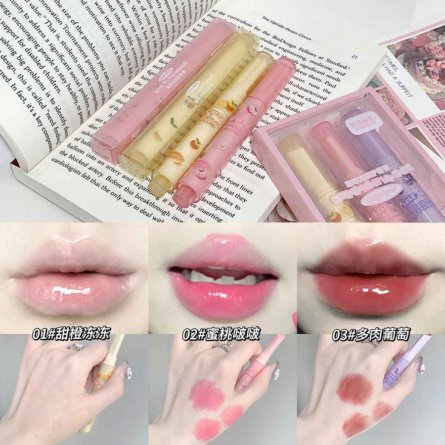 Collage oflipstick products with close-up shots on lips and packaging.