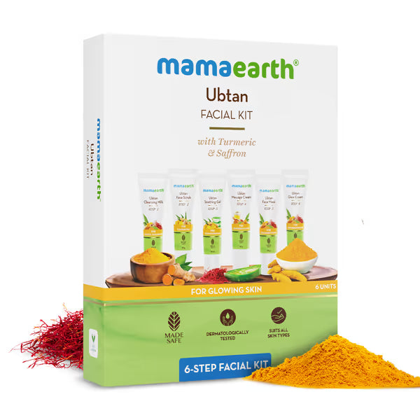Mamaearth Ubtan Facial Kit | Tan Removal, Skin Brightening & Natural Glow | With Turmeric & Saffron | Best Facial Kit in Nepal